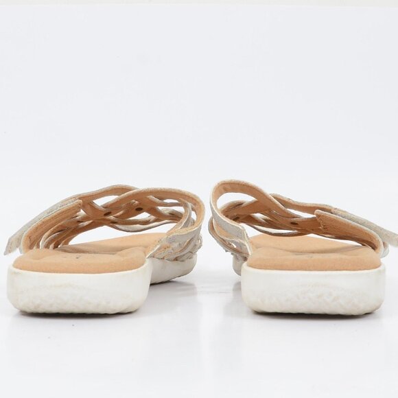 Clarks Elizabelle Rio Women's 9 Leather Slide Sandals Hook & Loop Slip On Comfy - Picture 5 of 10